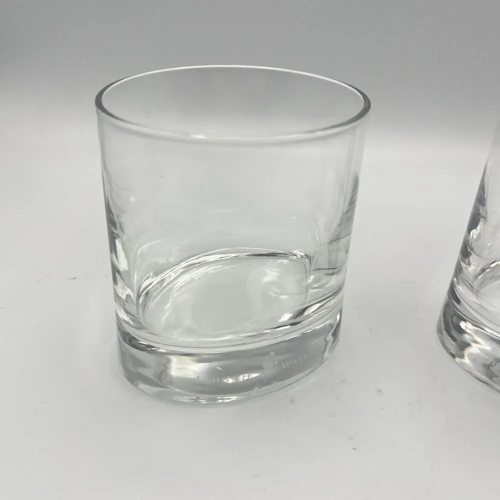 Pair Johnnie Walker Dandy Etched Lowball Glasses